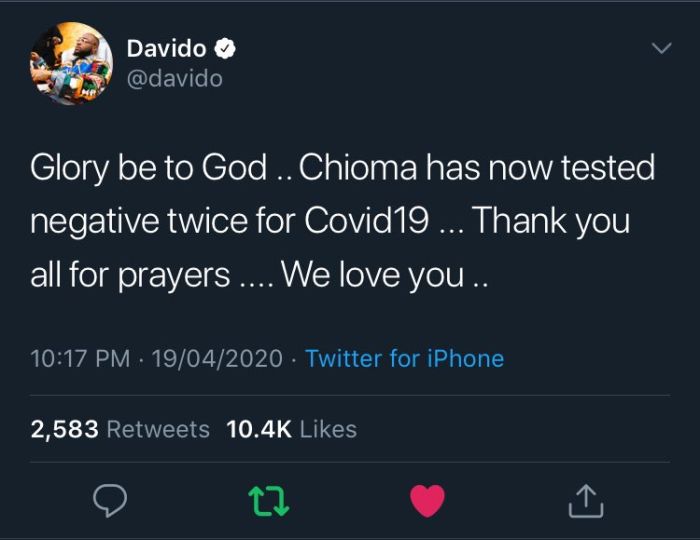 chioma recovered