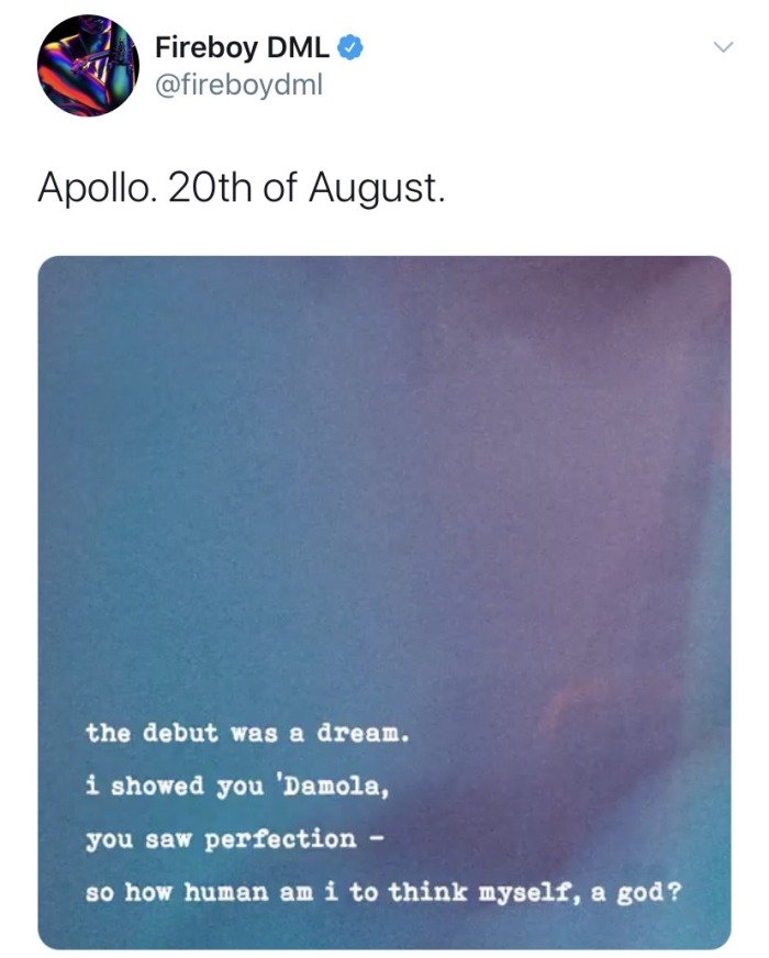 Fire Boy Announce The Release of Apollo Album