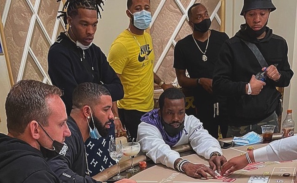 Drake, Lil Baby & Meek Mill Seen Gambling Together
